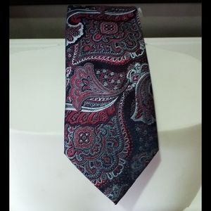 Paisley red black grey Tie